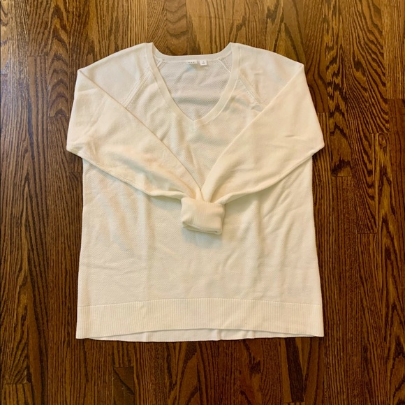 White V-Neck Sweater - Picture 2 of 4